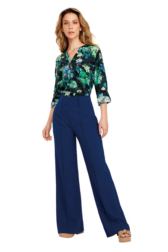 BLUSA FLORAL CON CIERRE METÁLICOS 90370