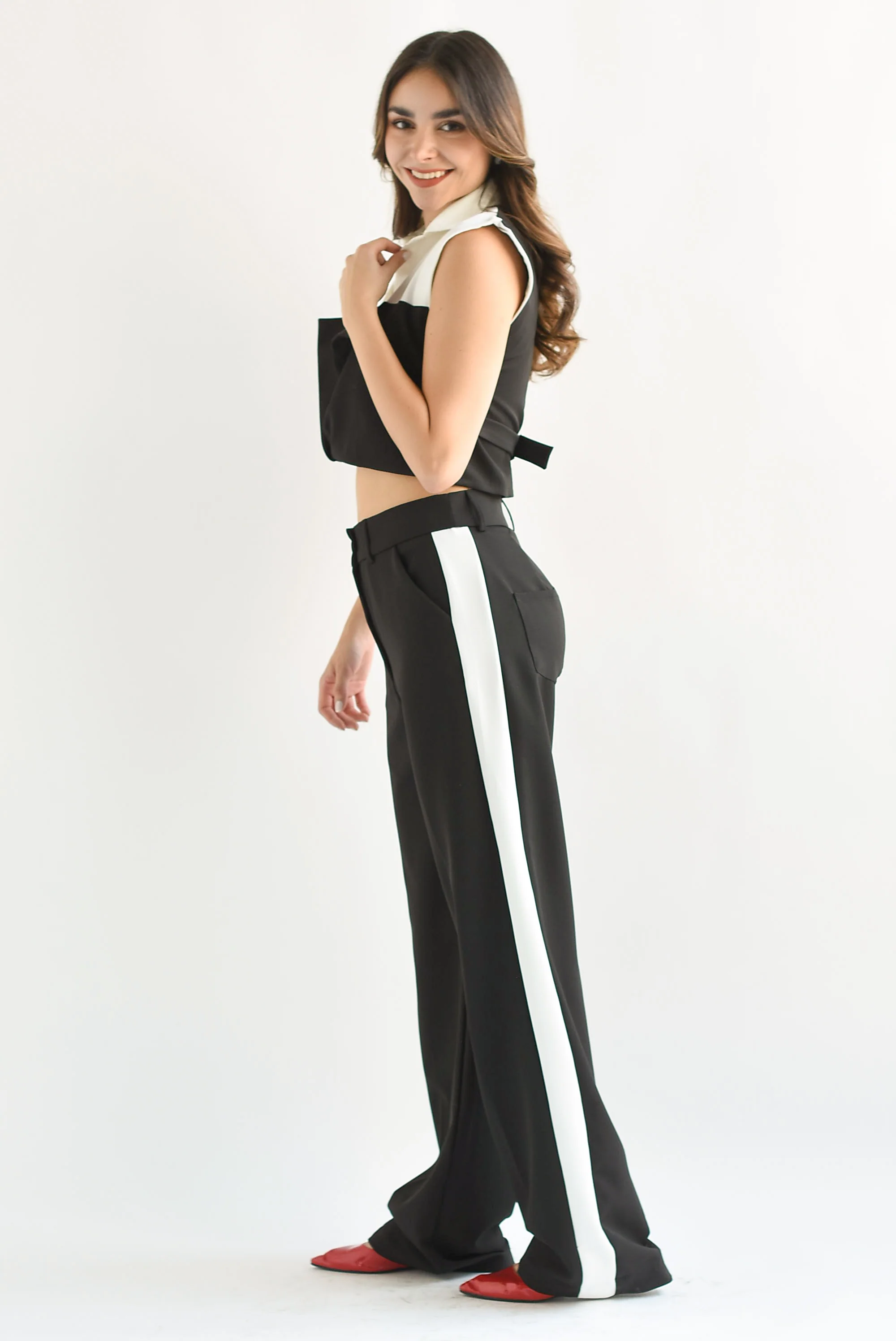 Set Pantalón y Blusa chaleco Negro