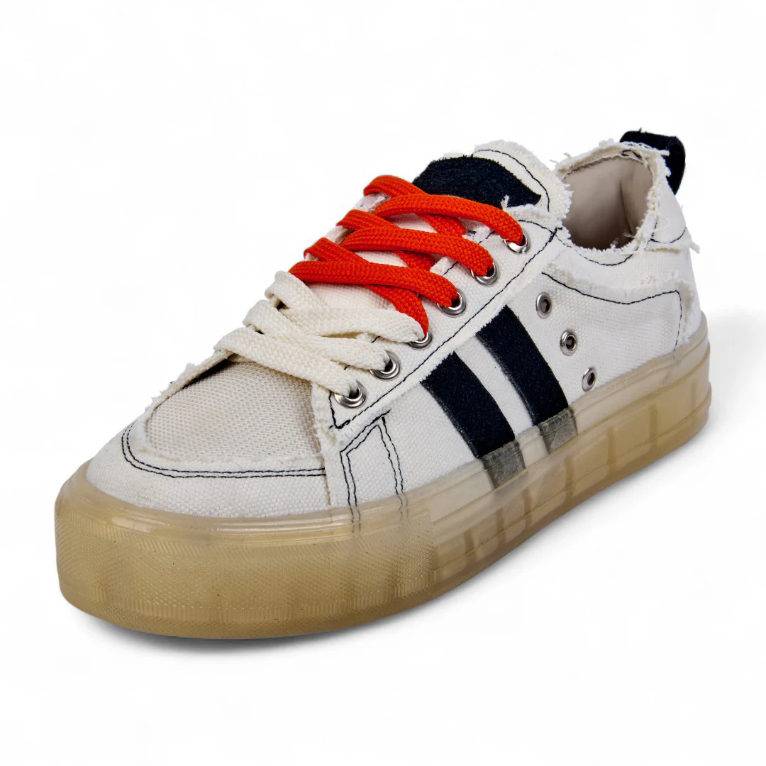 TENIS DE PISO HUESO CON CINTAS BICOLOR 58608