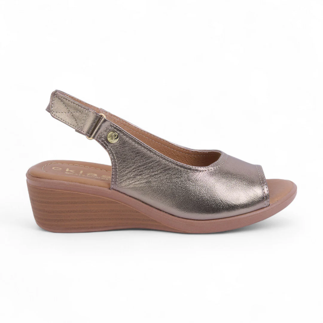 SANDALIA DE PLATAFORMA CORRIDA DORADO CONTACTEL 58025