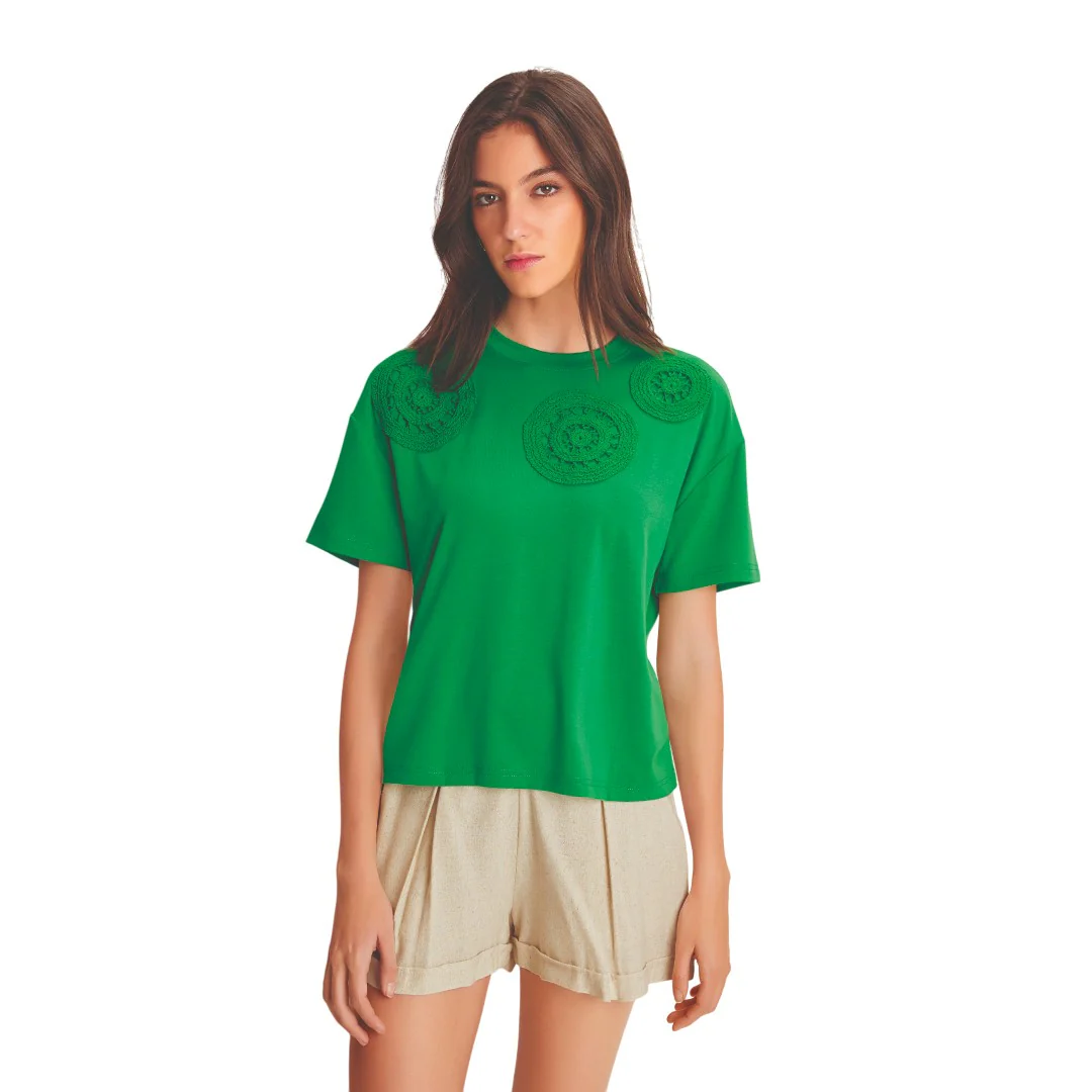 PLAYERA VERDE CROCHET 98998