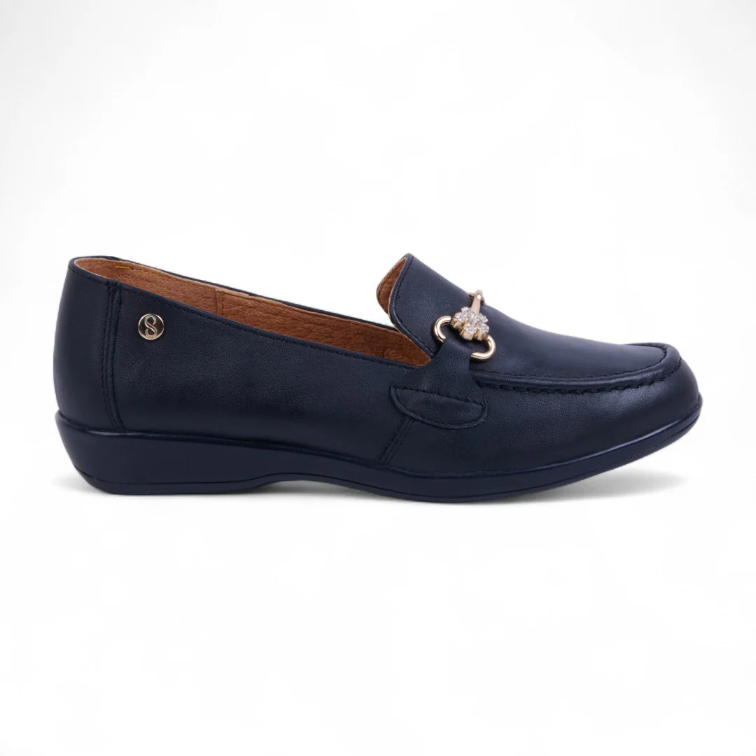 MOCASÍN PISO NEGRO HEBILLA 20028