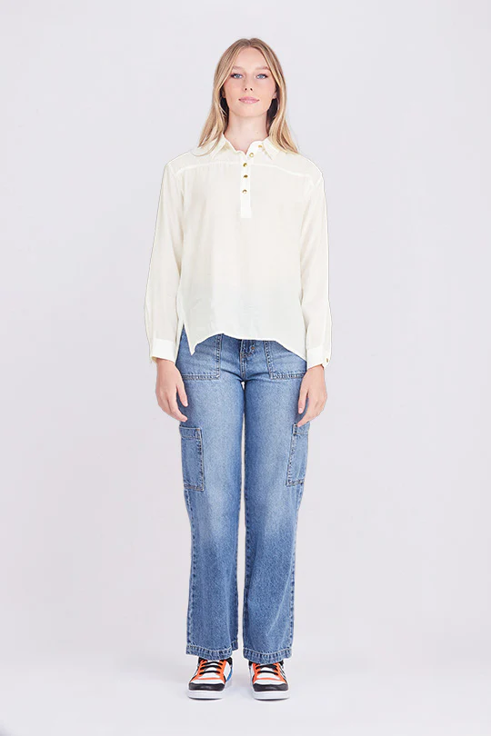 BLUSA CAMISERA COLOR IVORY