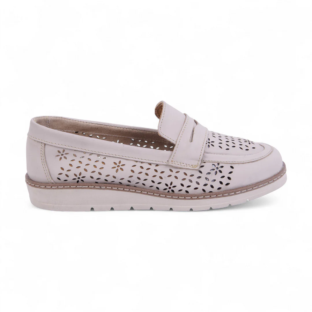 MOCASÍN PLATAFORMA BEIGE LÁSER 45518