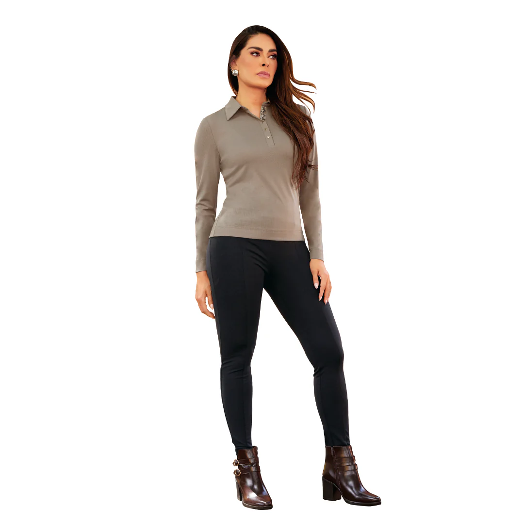 BLUSA GRIS ALETILLA ANIMAL PRINT MUJER 92039