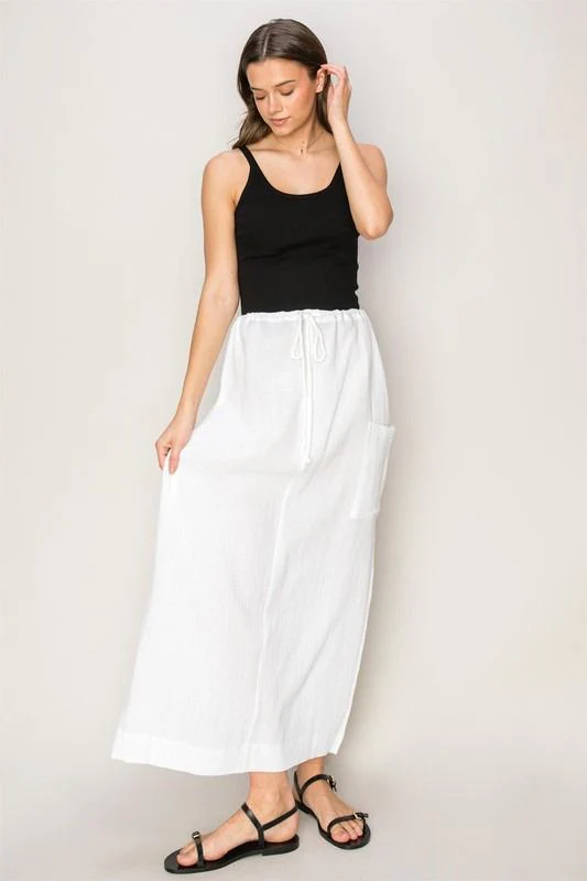 Falda cargo lino Blanca