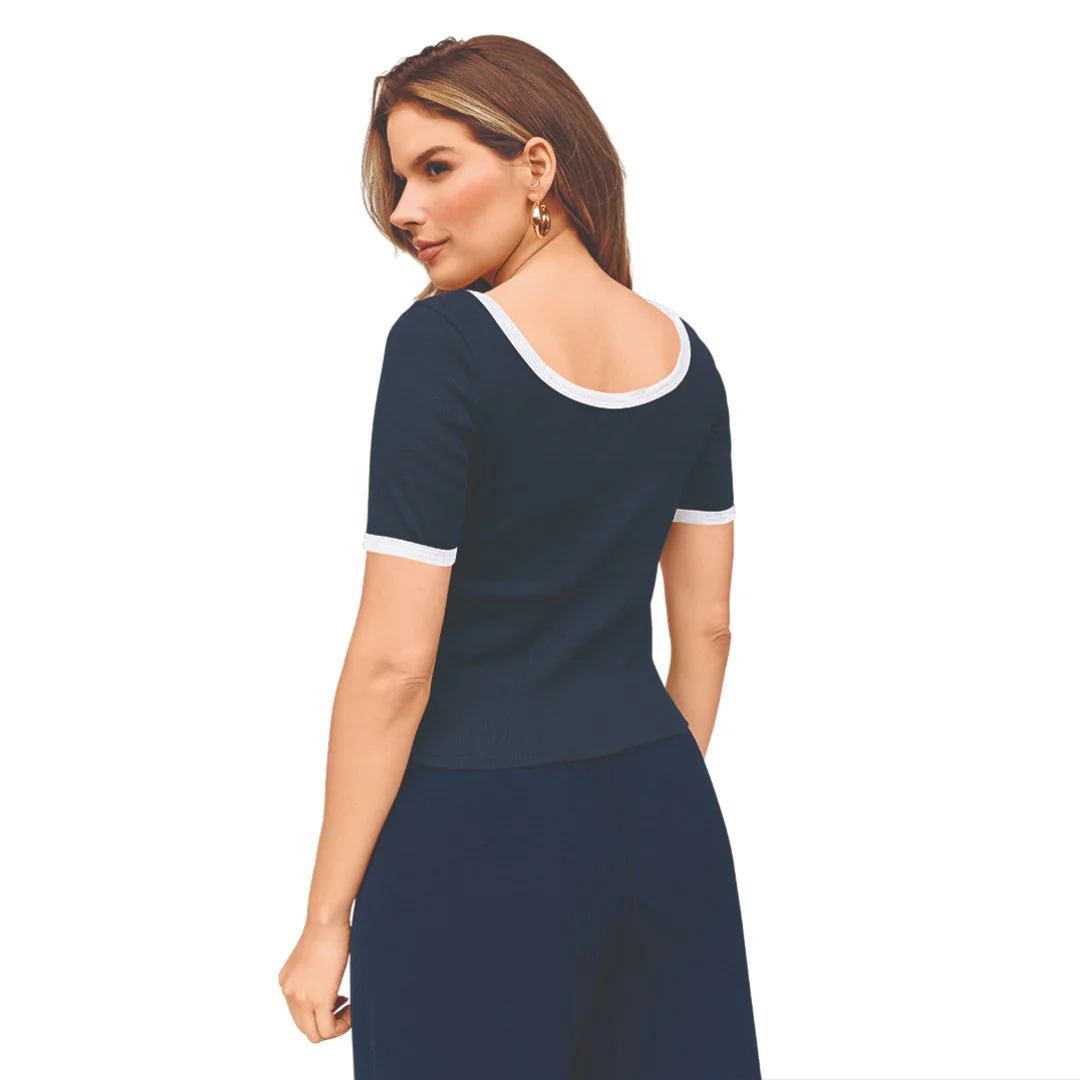 BLUSA CANALÉ LAZO CONTRASTE AZUL 50316