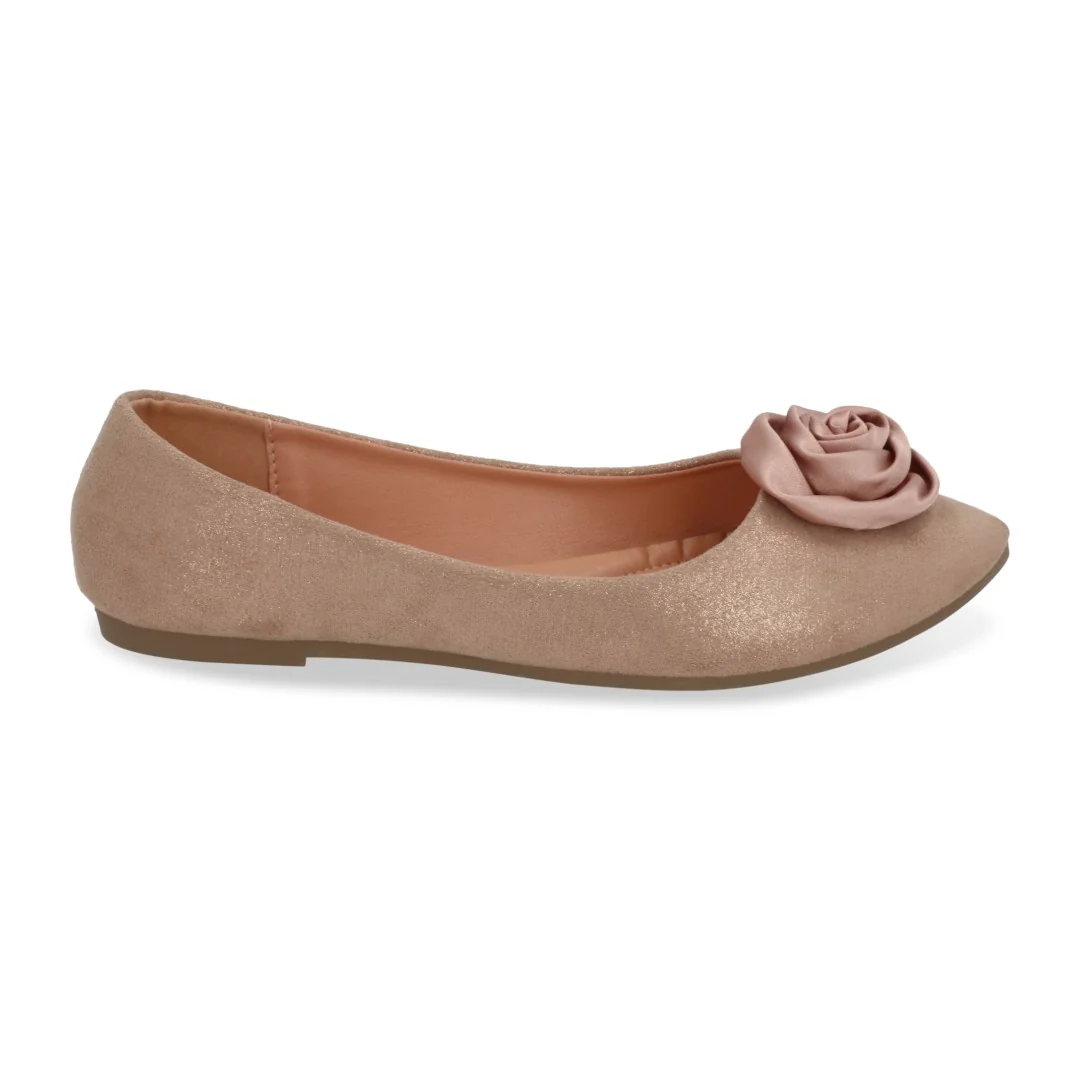 BALLERINA DE PISO COBRE CON DETALLE DE FLOR 72024