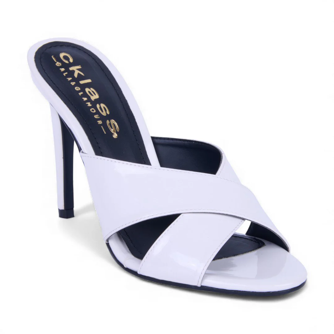 SANDALIA TACÓN BLANCO TIRAS CRUZADAS 20322