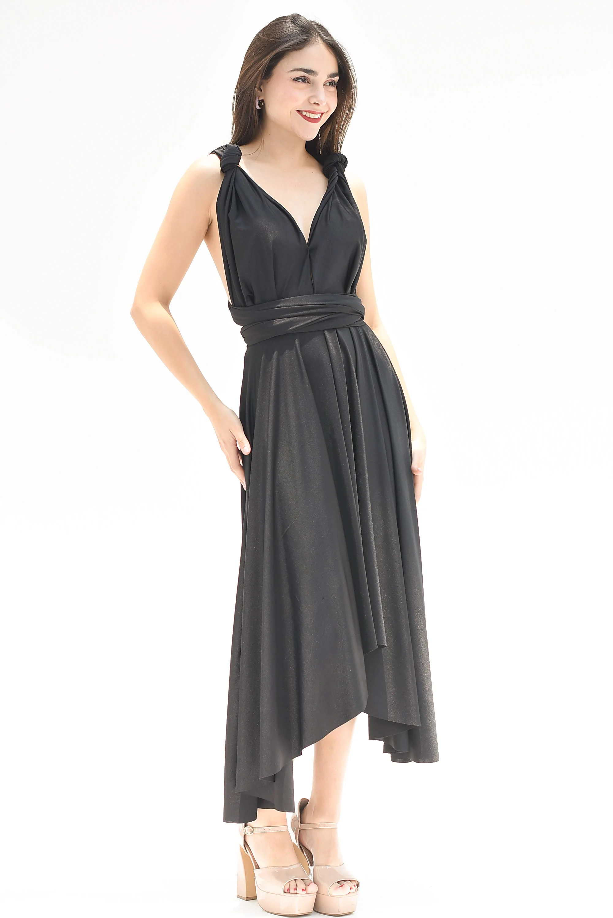 Vestido asimétrico Multiformes Negro