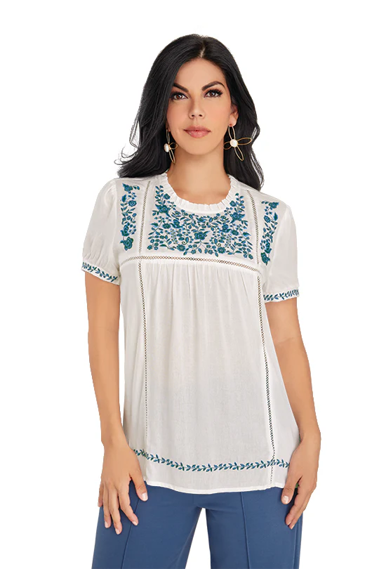 BLUSA BLANCO CON BORDADO 96569
