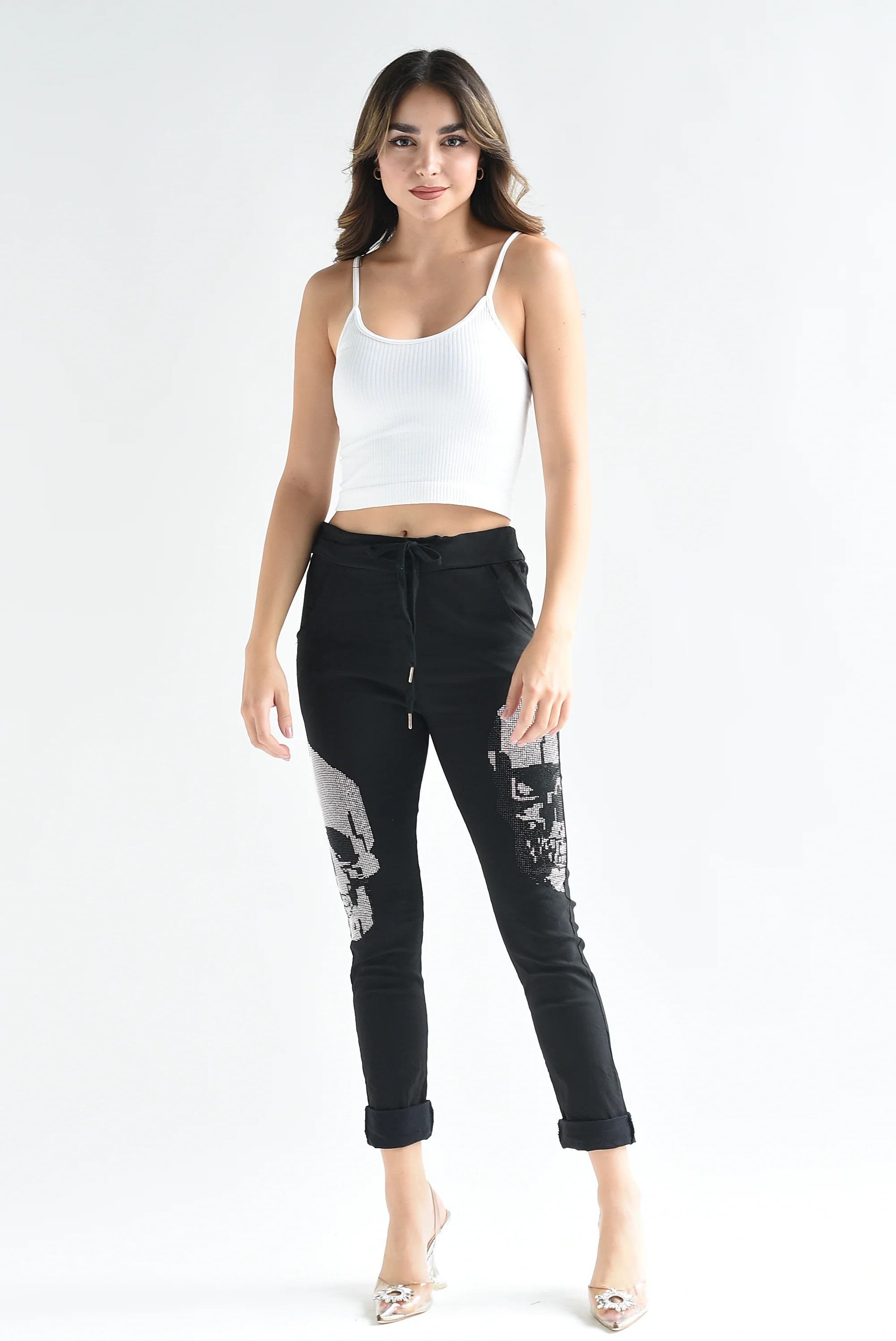 Jogger italiano calaveras Negro