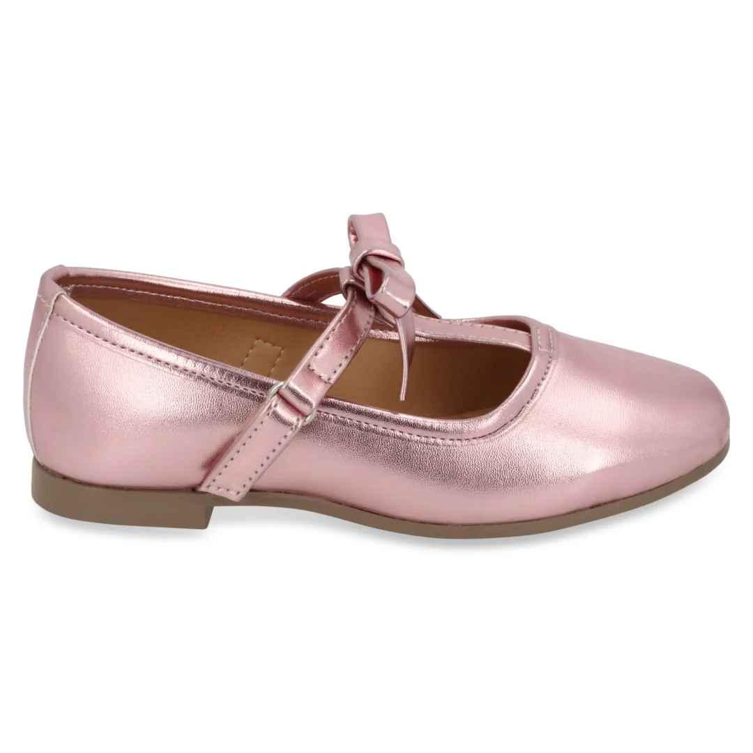 BALERINA CASUAL NEGRO Y ROSA CON ADORNO DUO 731