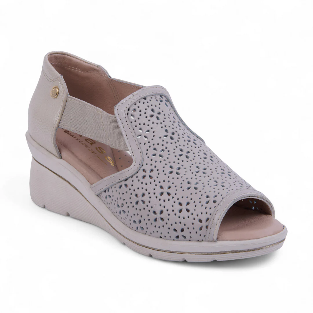 SANDALIA PLATAFORMA HUESO GRABADO LÁSER 37933