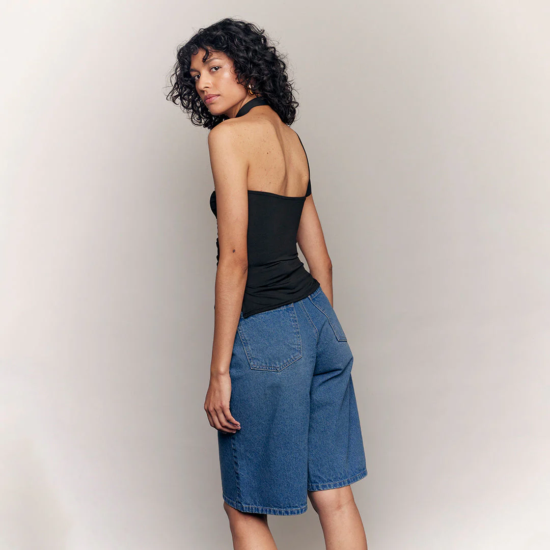 BERMUDA DENIM CORTE AMPLIO MEZCLILLA 69409