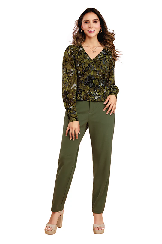 BLUSA MULTICOLOR MANGA ABULLONADA 91245