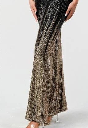 Jumpsuit lentejuela bicolor Dorado y Negro