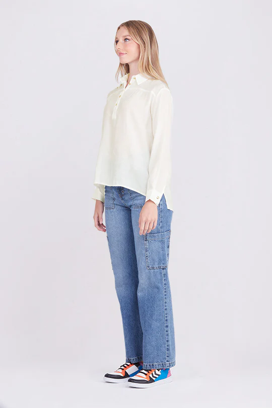 BLUSA CAMISERA COLOR IVORY