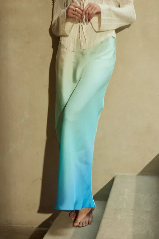 Falda larga lencera degradado Aqua