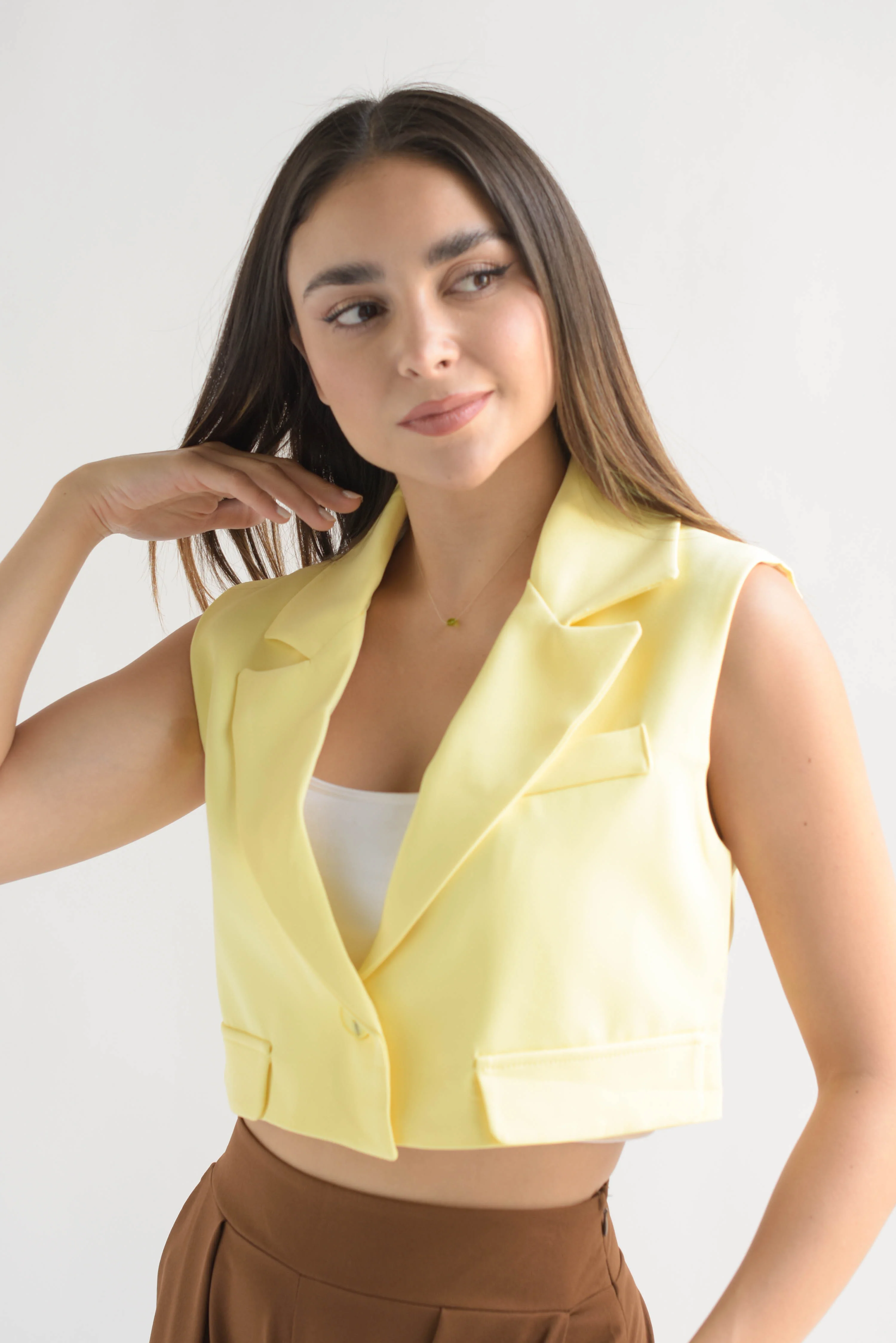 Chaleco crop Amarillo
