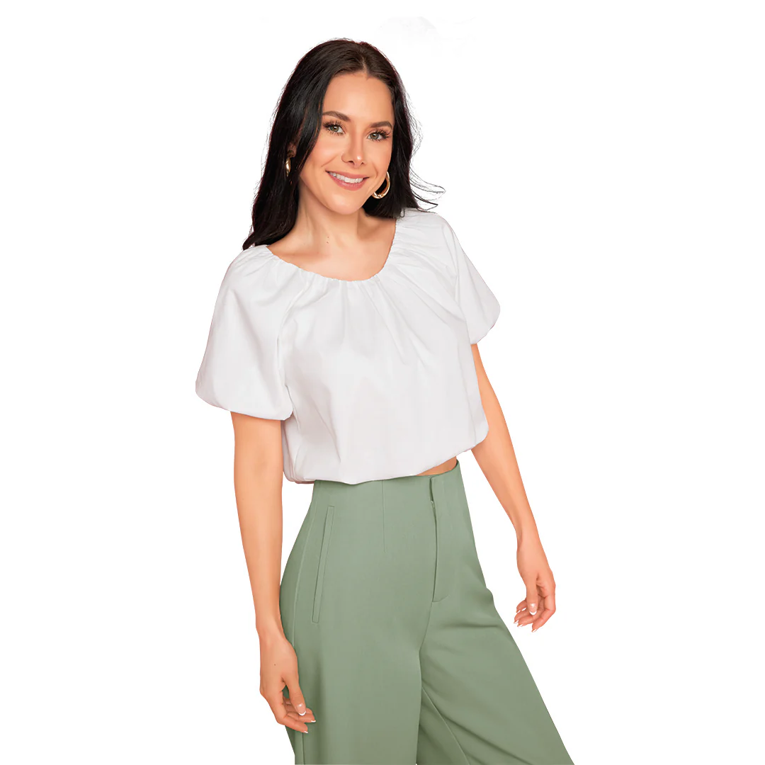 BLUSA BLANCA GLOBO 91268