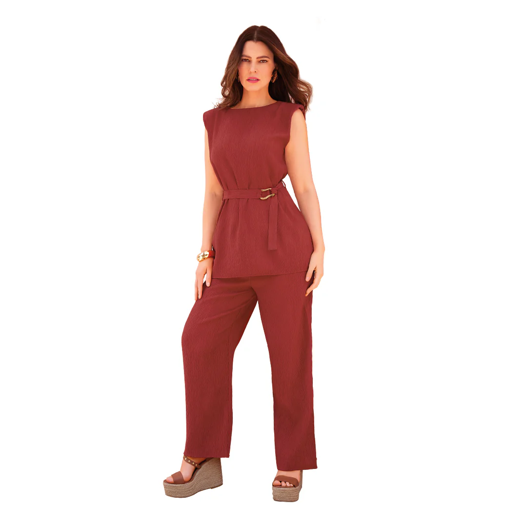 BLUSA CAFÉ TEXTURIZADA MUJER 99489