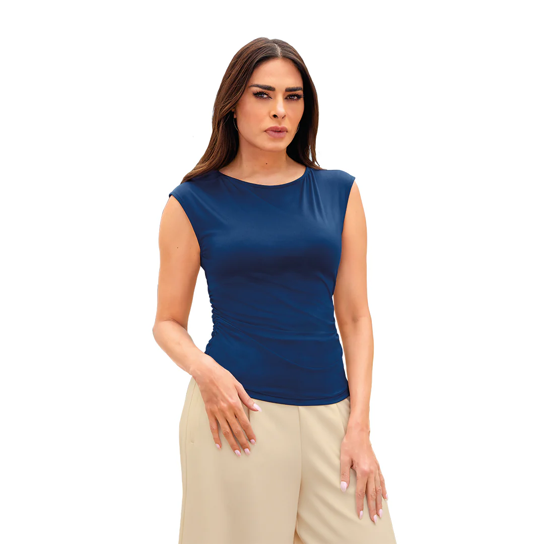 BLUSA MARINO DRAPEADA MUJER 30117