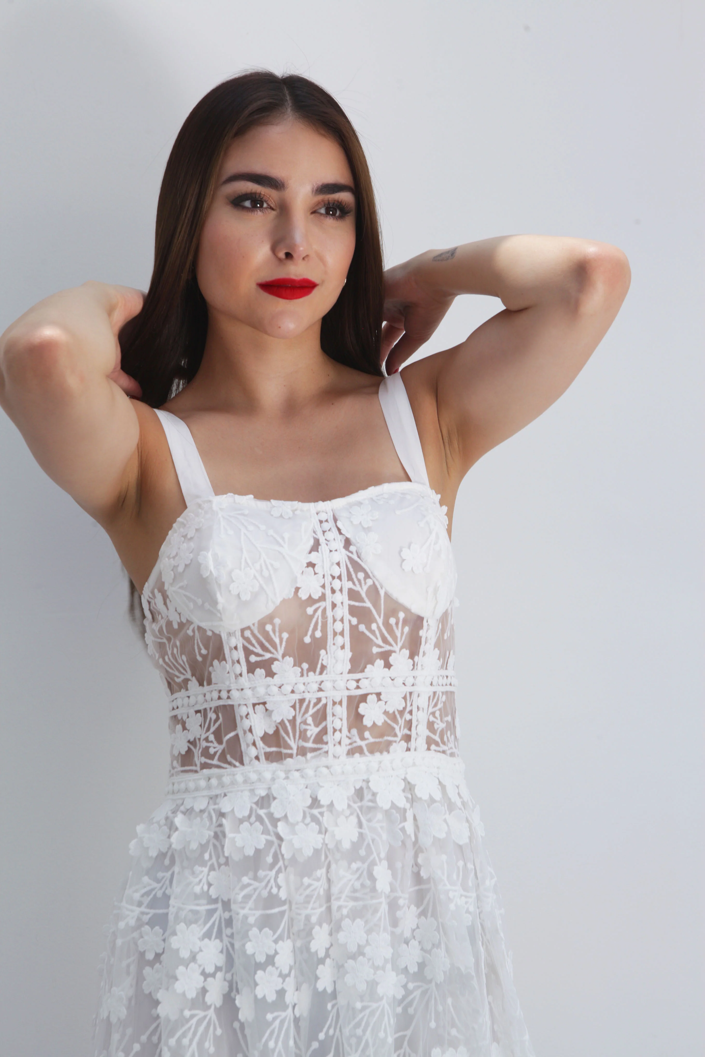 Vestido corset bordado Blanco