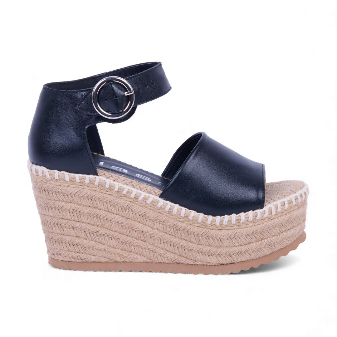 SANDALIA DE PLATAFORMA NEGRO CON PULSERA 75940