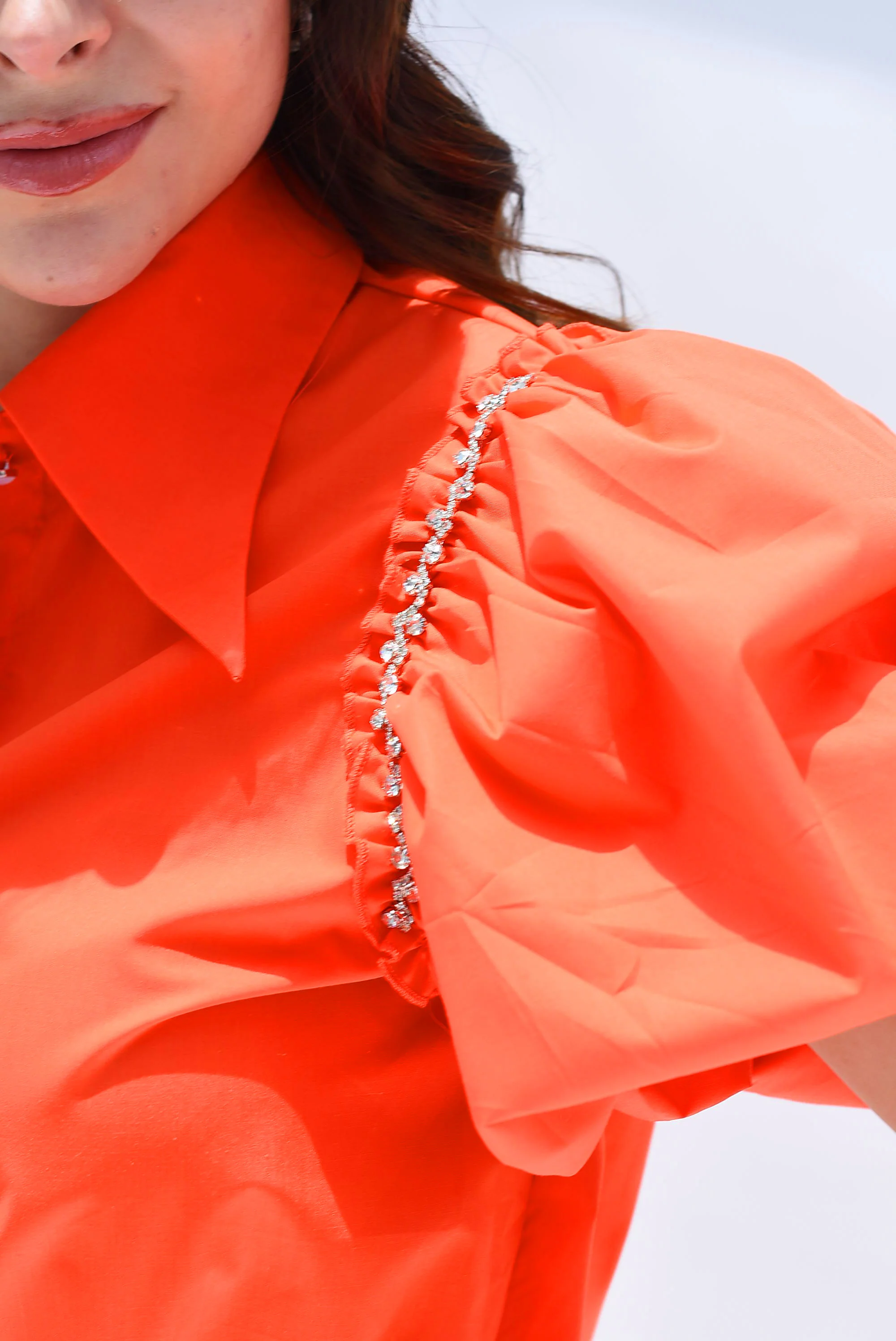 Camisa manga puffy joya Naranja