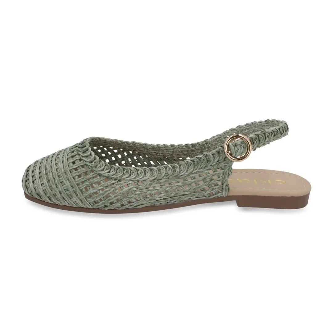 BALERINA DE PISO VERDE TEJIDA 35590