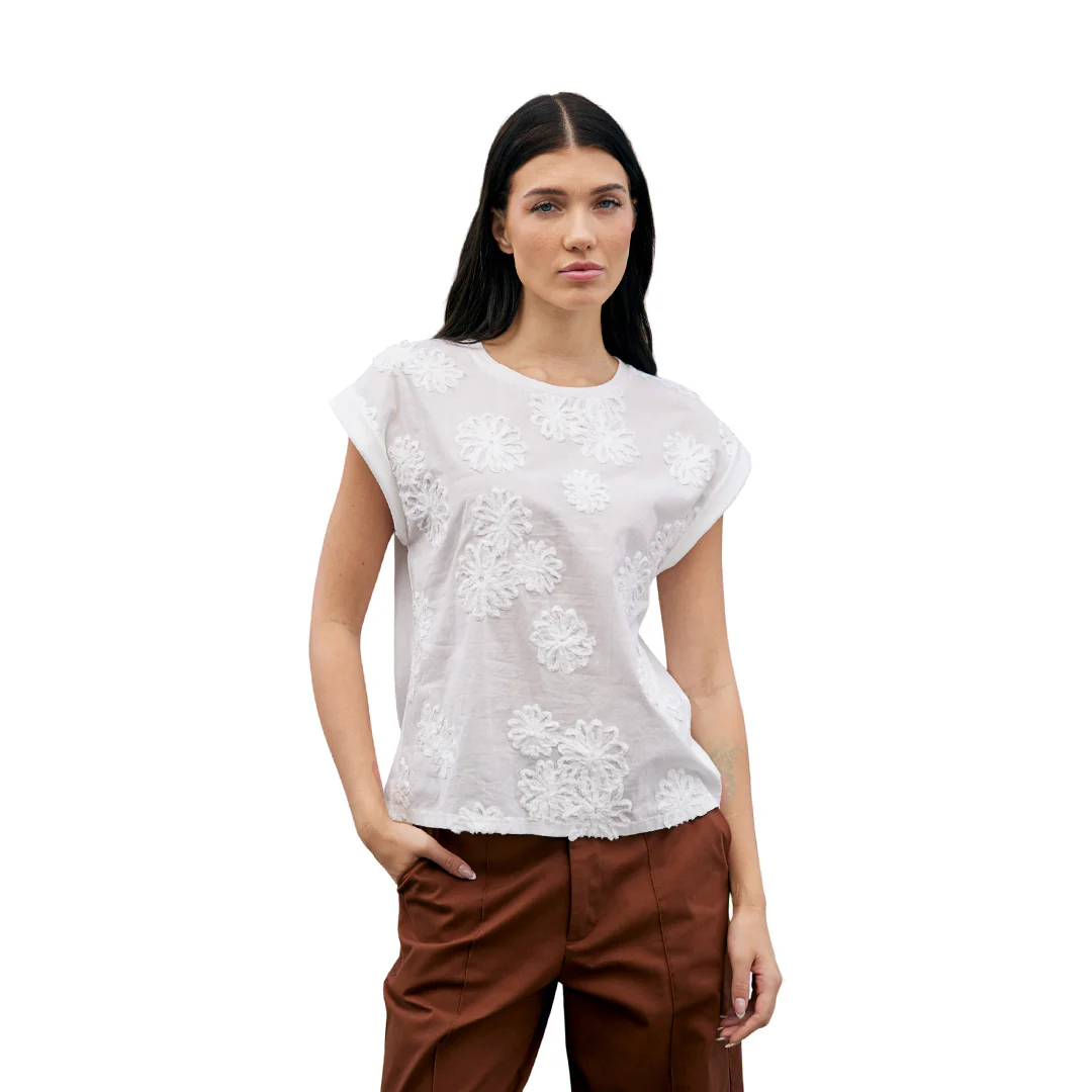 BLUSA BLANCO FLORES 3D 99704