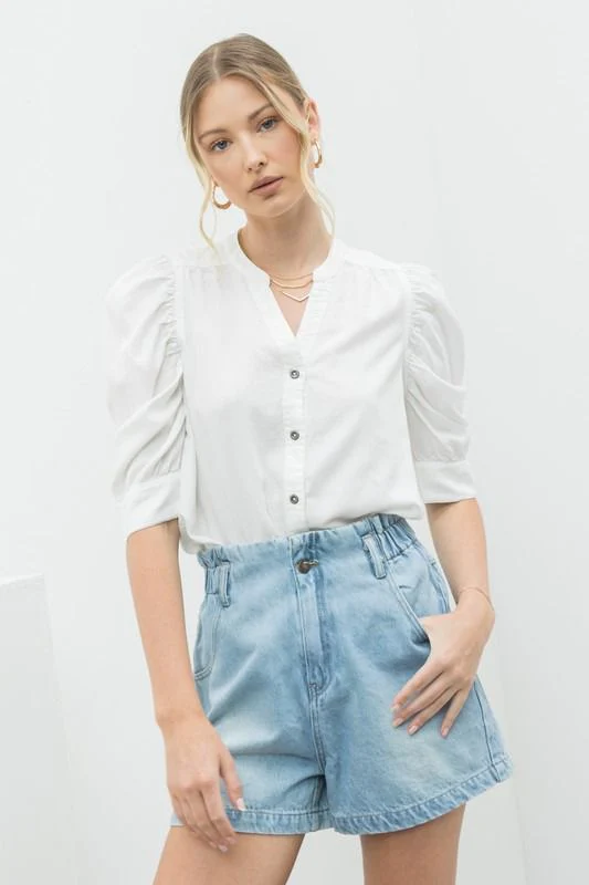 Blusa manga puff Blanco
