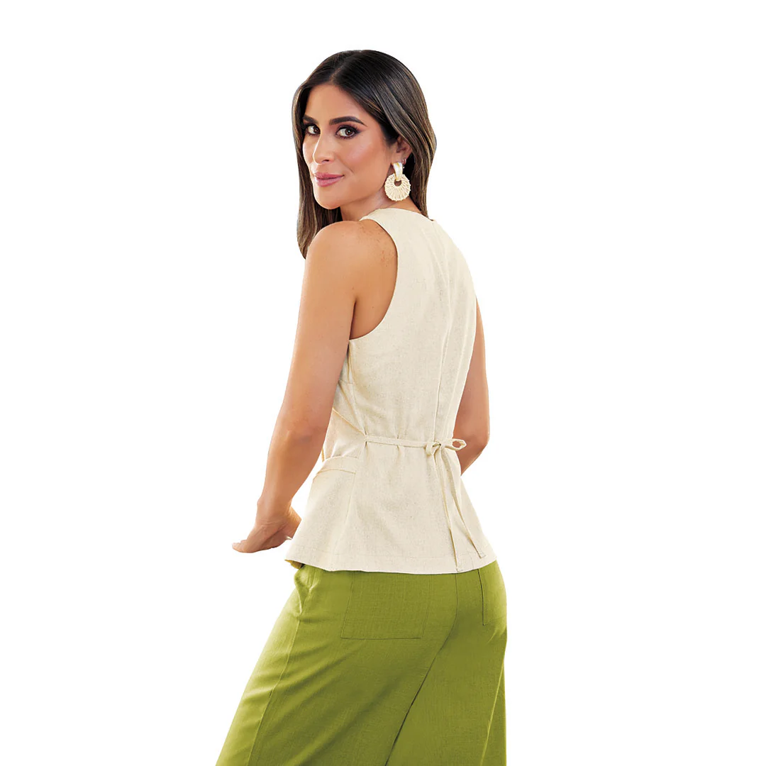 BLUSA BEIGE TIPO CHALECO 35082
