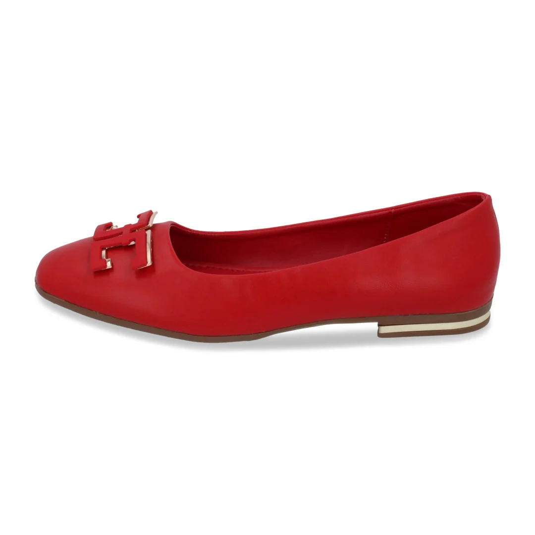 BALERINA COLOR ROJO CON APLICACIÓN 03470