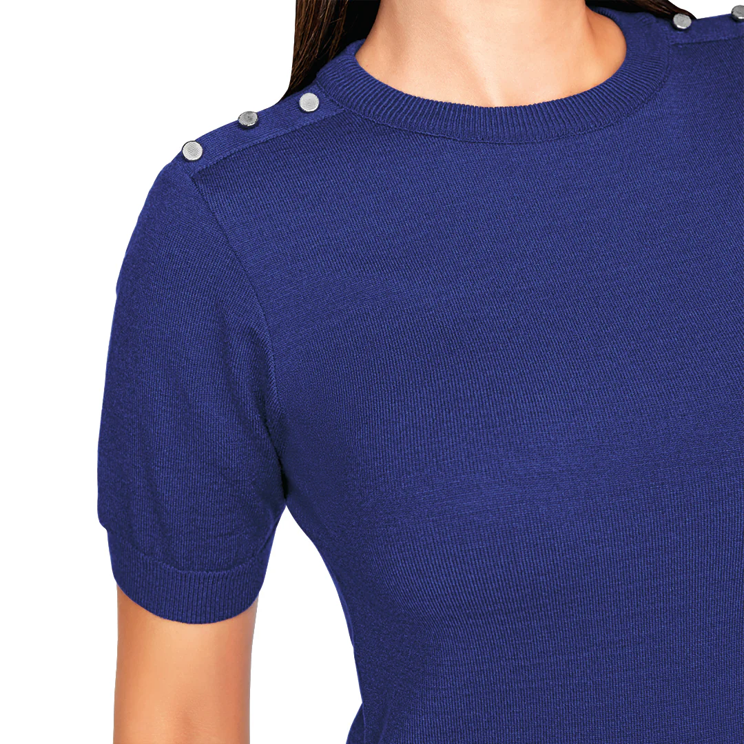 BLUSA AZUL BOTONES 31818