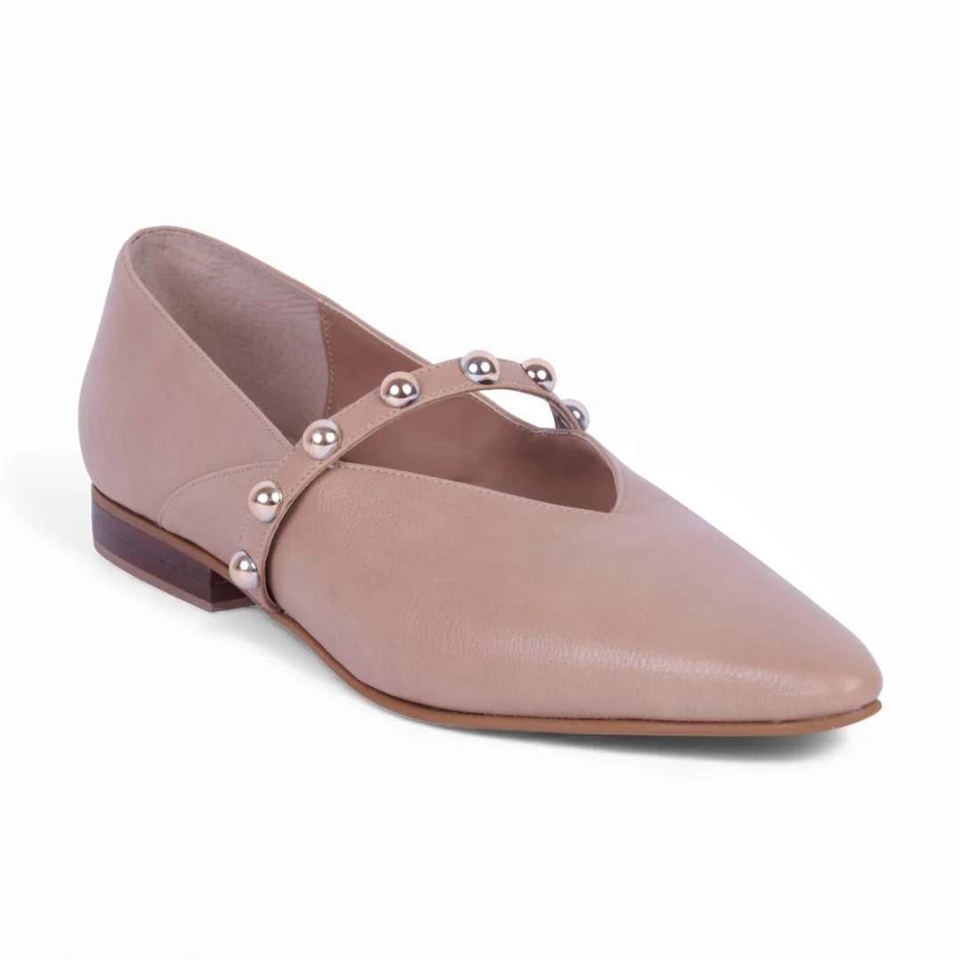 BALLERINA DE PISO BEIGE CON ADORNO 21746