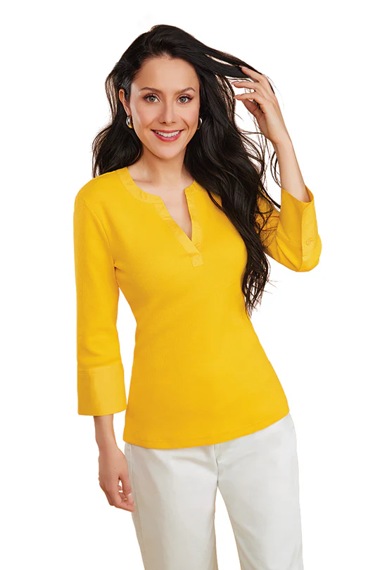 BLUSA AMARILLA DE CUELLO MAO 94289