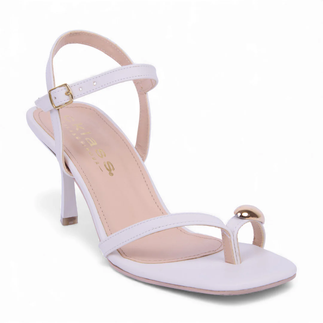 SANDALIA TACÓN IVORY DETALLE DORADO 03281