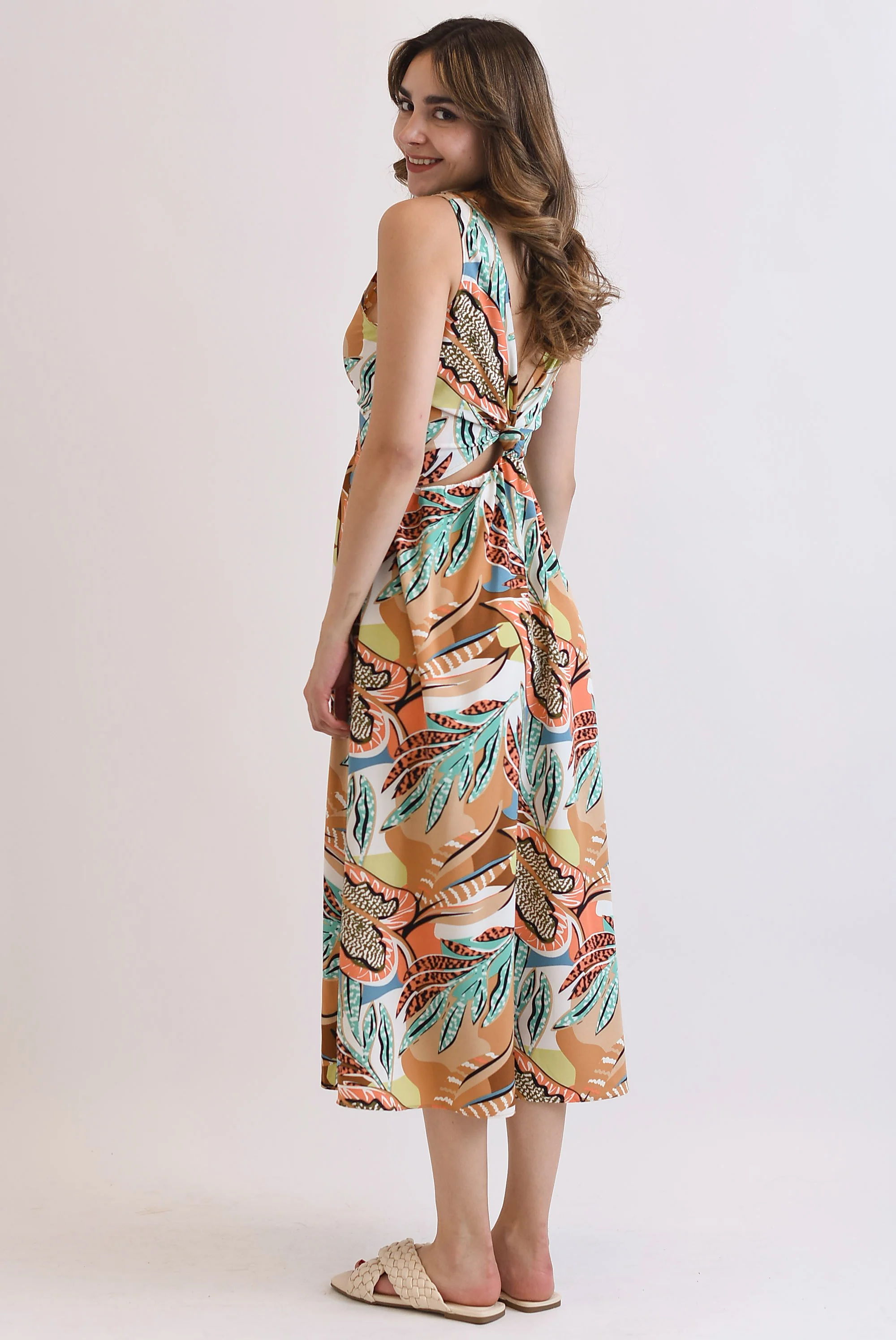 Vestido Tropical cut-out Multicolor