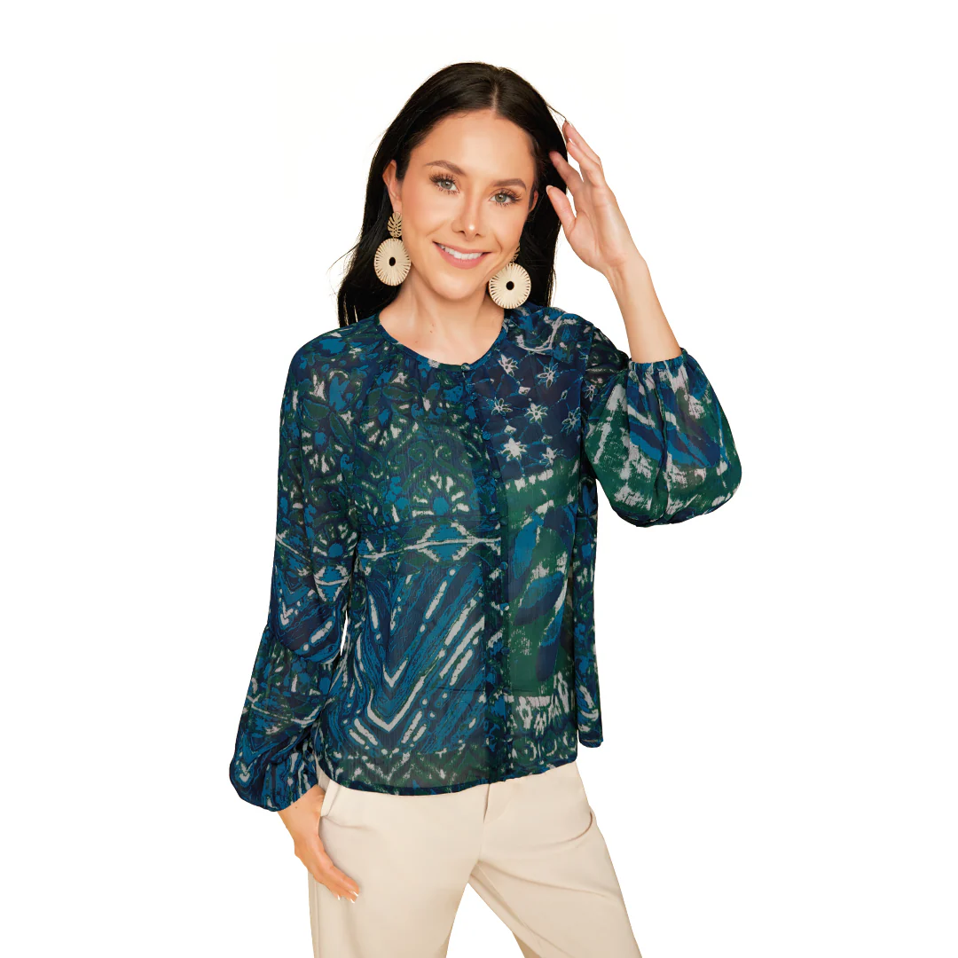 BLUSA MULTICOLOR MANGA HOLGADA 99944