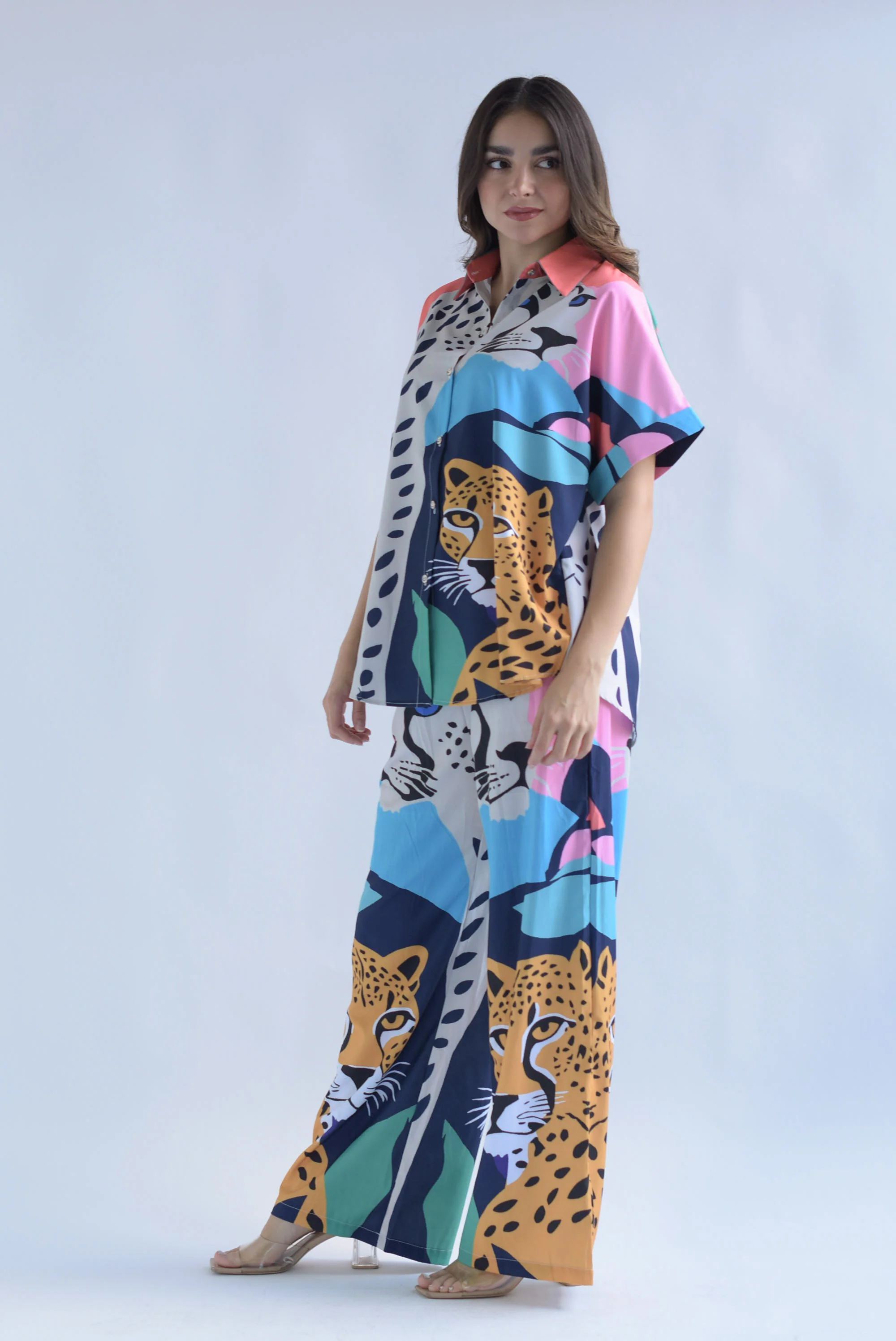 Set Pantalón y Blusa leopardos Multicolor