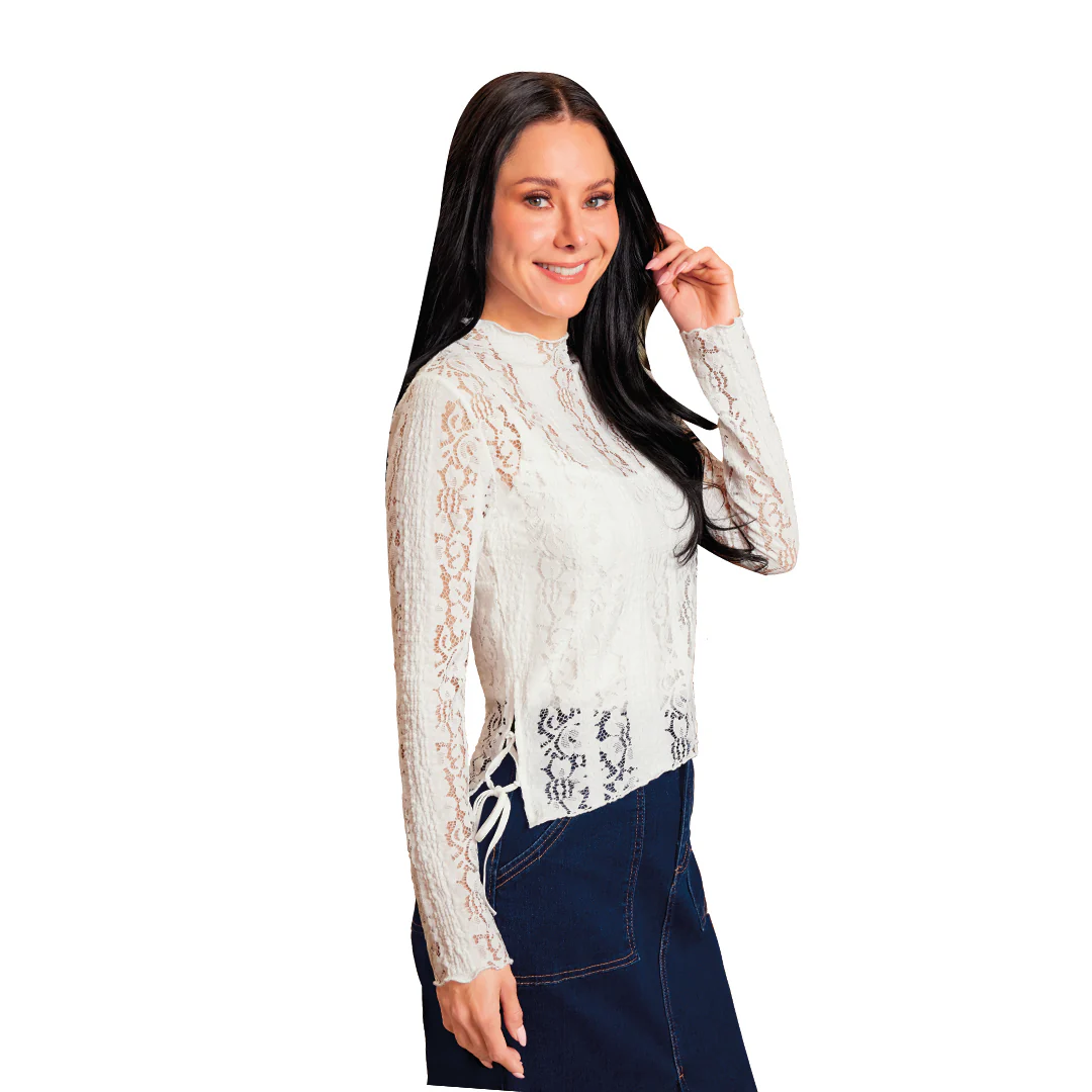BLUSA BLANCA ENCAJE 90269