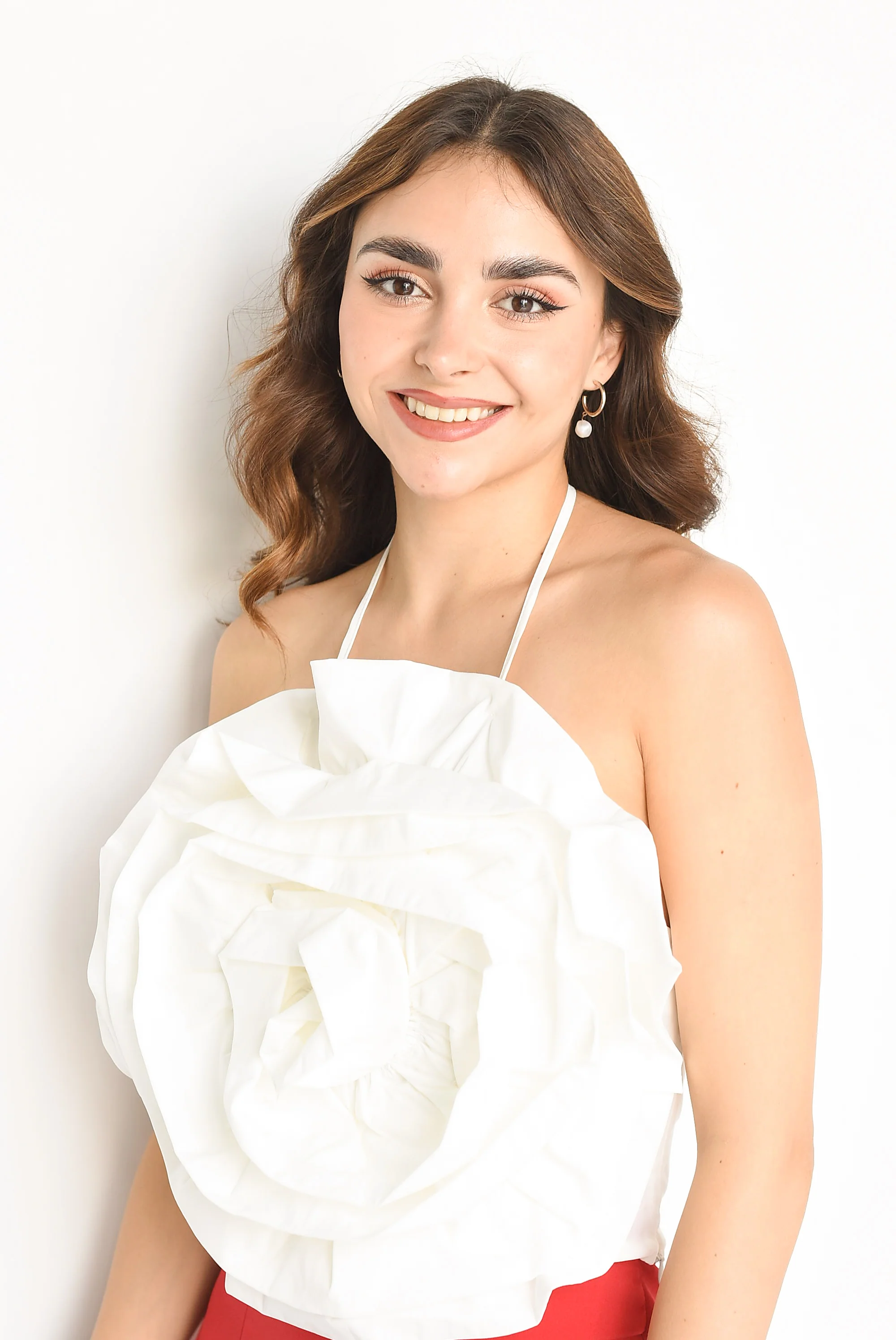 Top maxi flor Blanco