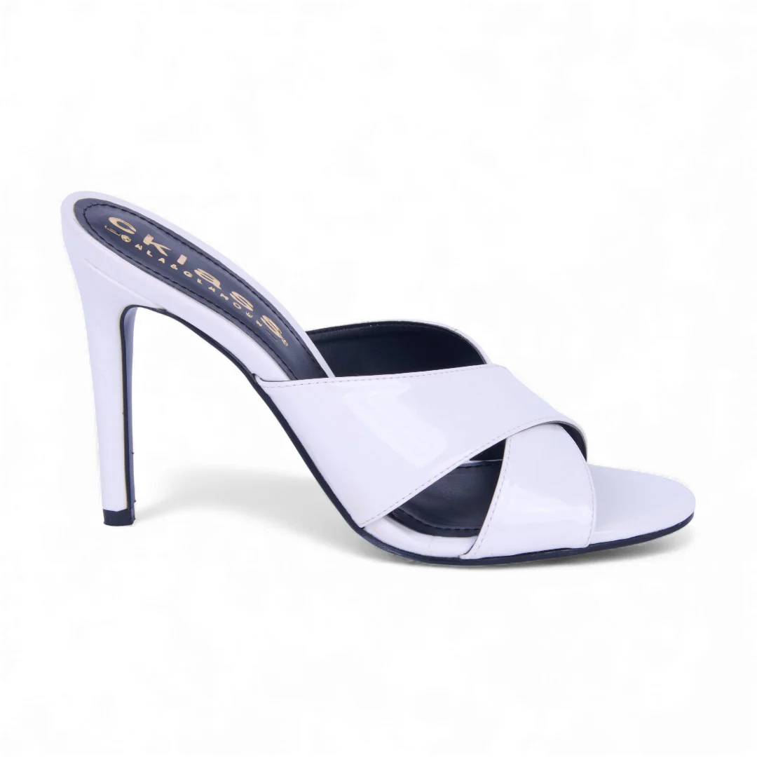 SANDALIA TACÓN BLANCO TIRAS CRUZADAS 20322