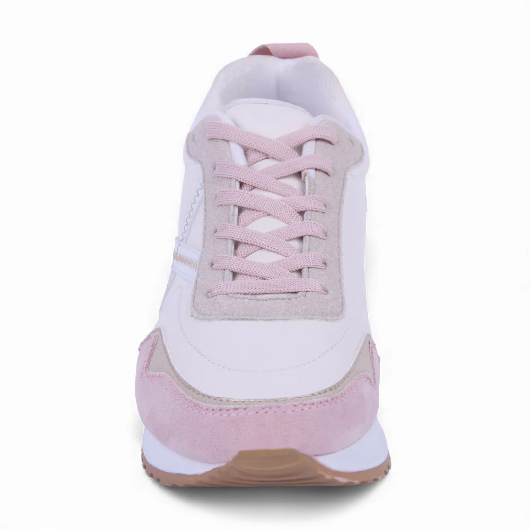 DÚO 573 TENIS DE PISO GRIS Y HUESO CON DETALLES 35756