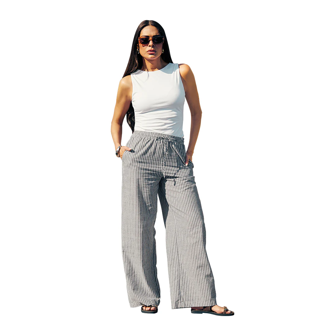 PANTALÓN MULTICOLOR A RAYAS 35956