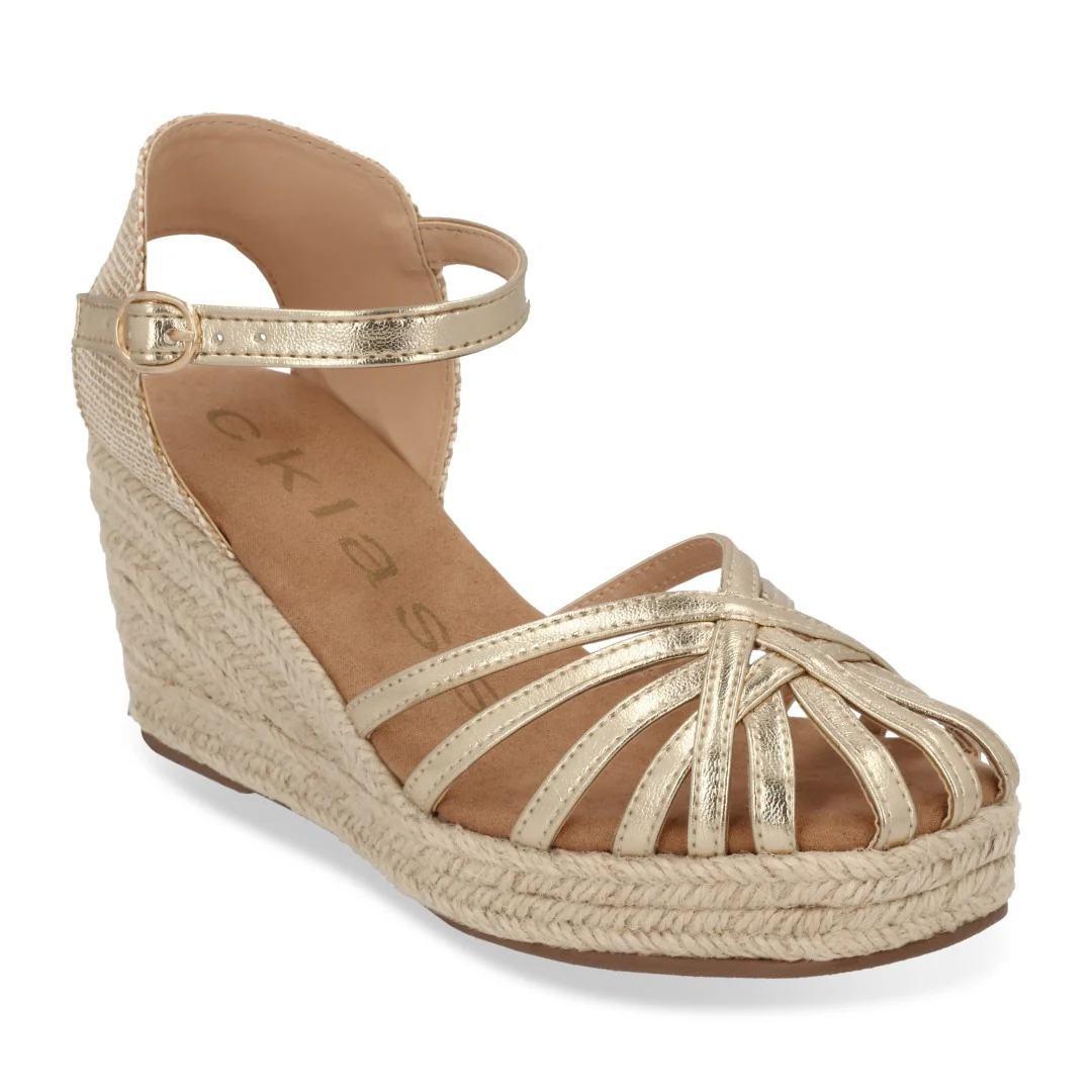 ALPARGATA DE PLATAFORMA ORO DESTALONADA 32222