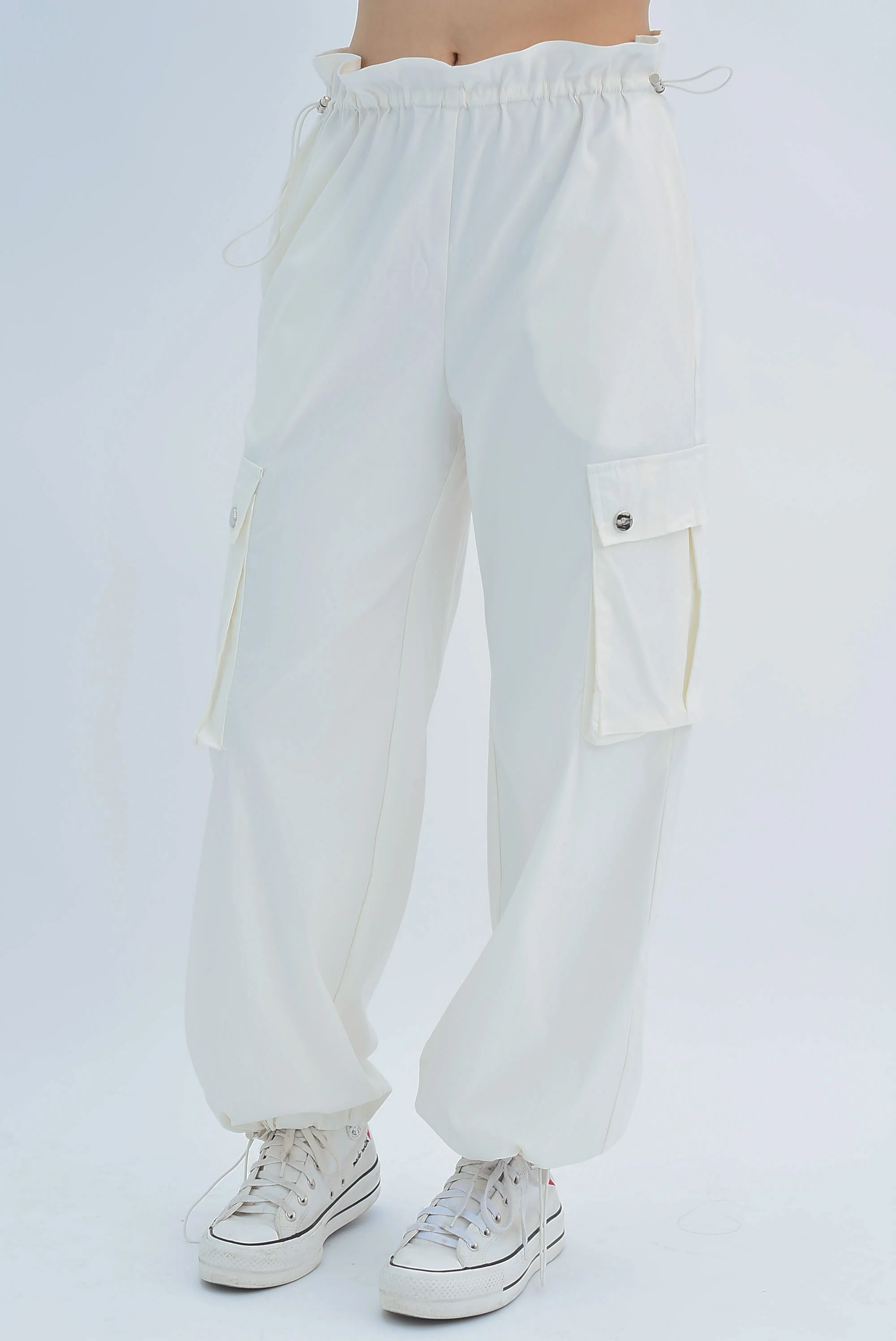 Pantalón parachute cargo Blanco