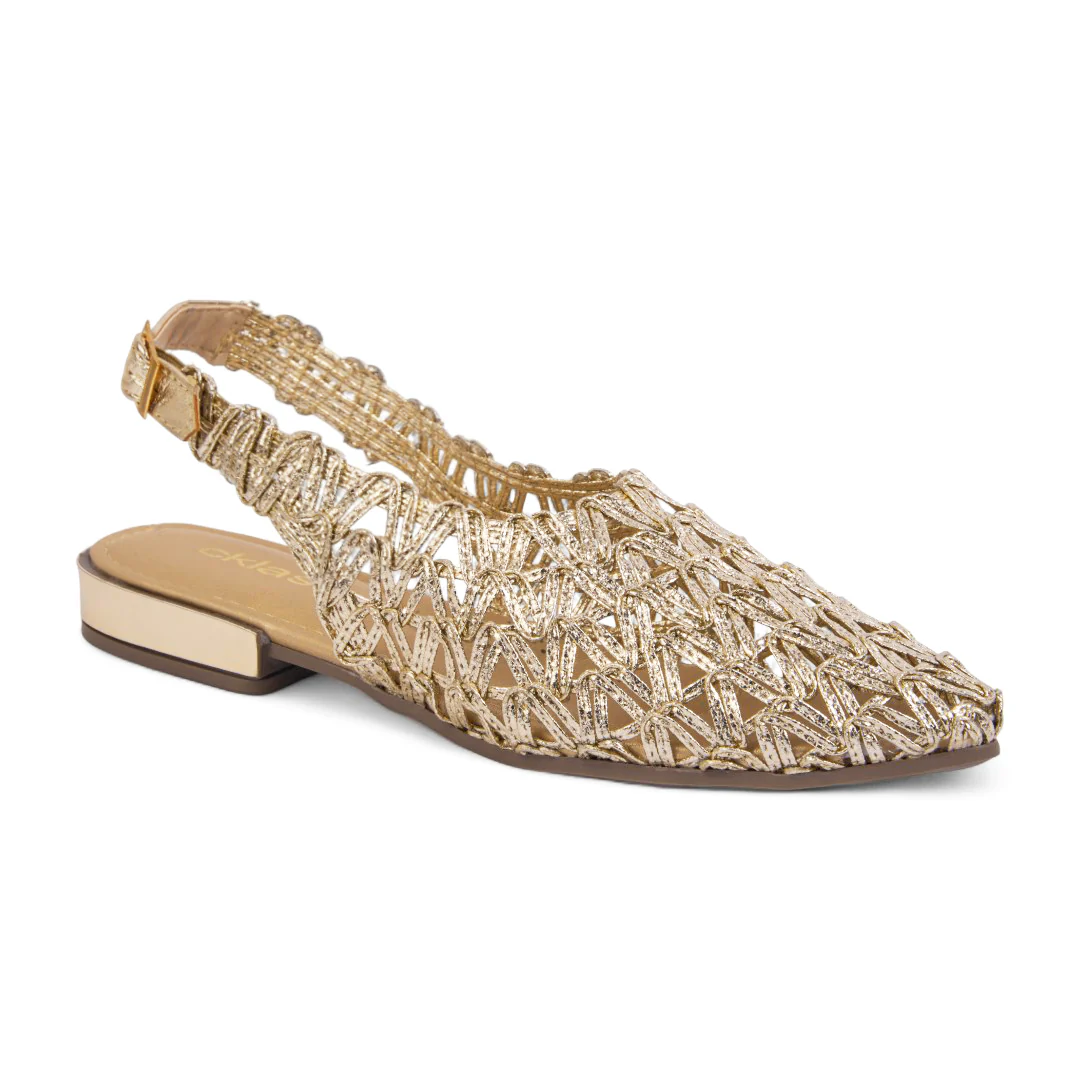 BALLERINA DE PISO DORADO DESTALONADA 02632